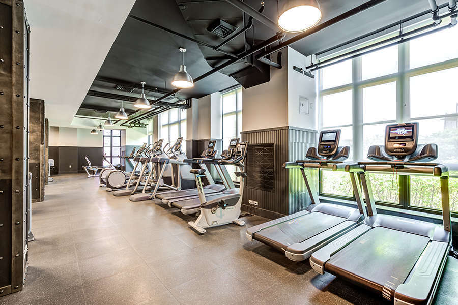 363 Bond Street gym with treadmills, staionery bikes and elliptical trainers